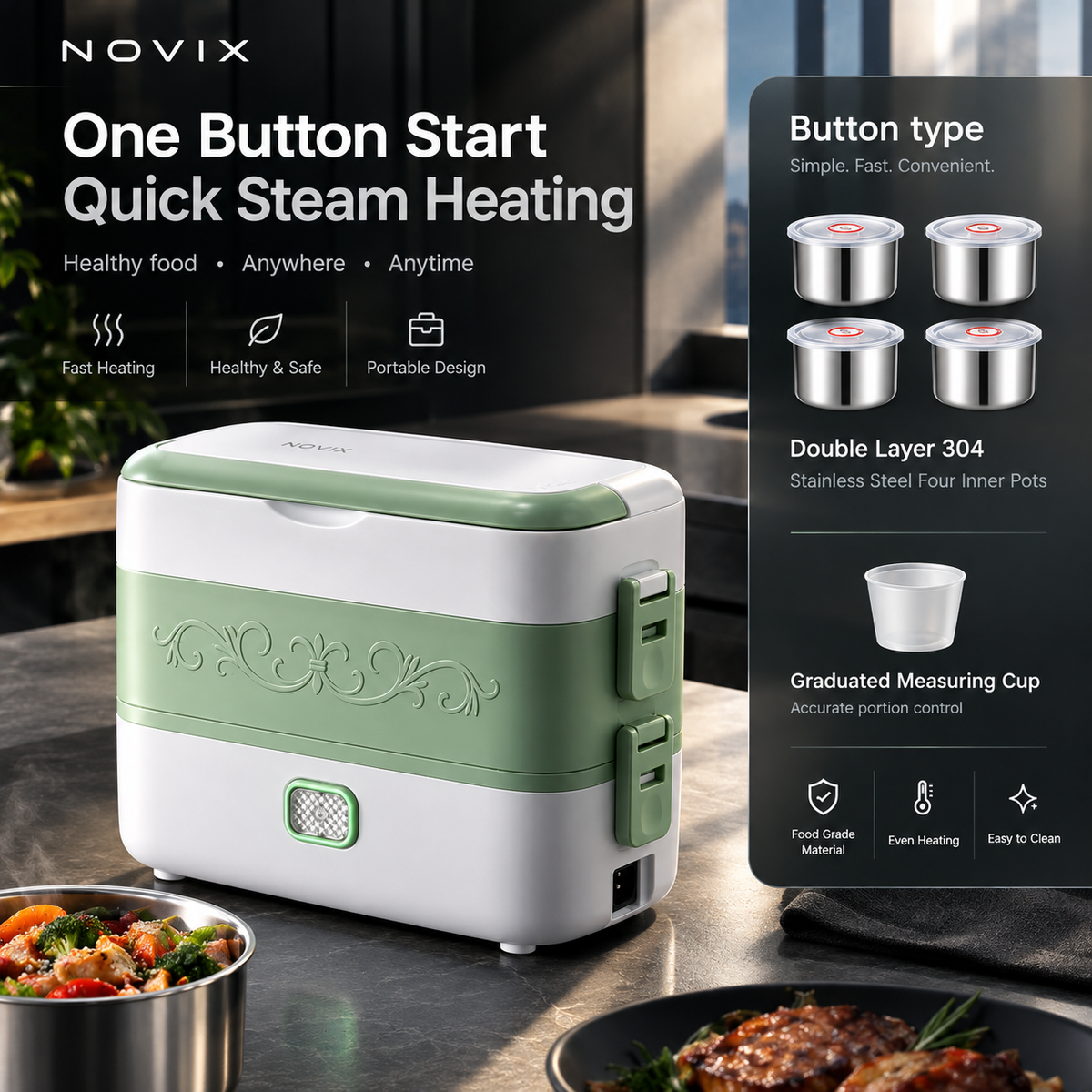 Electric Lunch Box Portable Heated Food Container